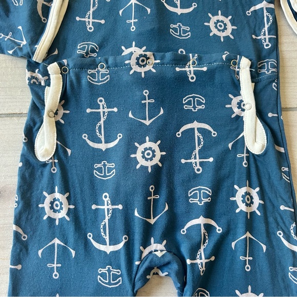 NWT Kickee Pants Bamboo Nautical Themed Kids Pajama Romper - Picture 5 of 5